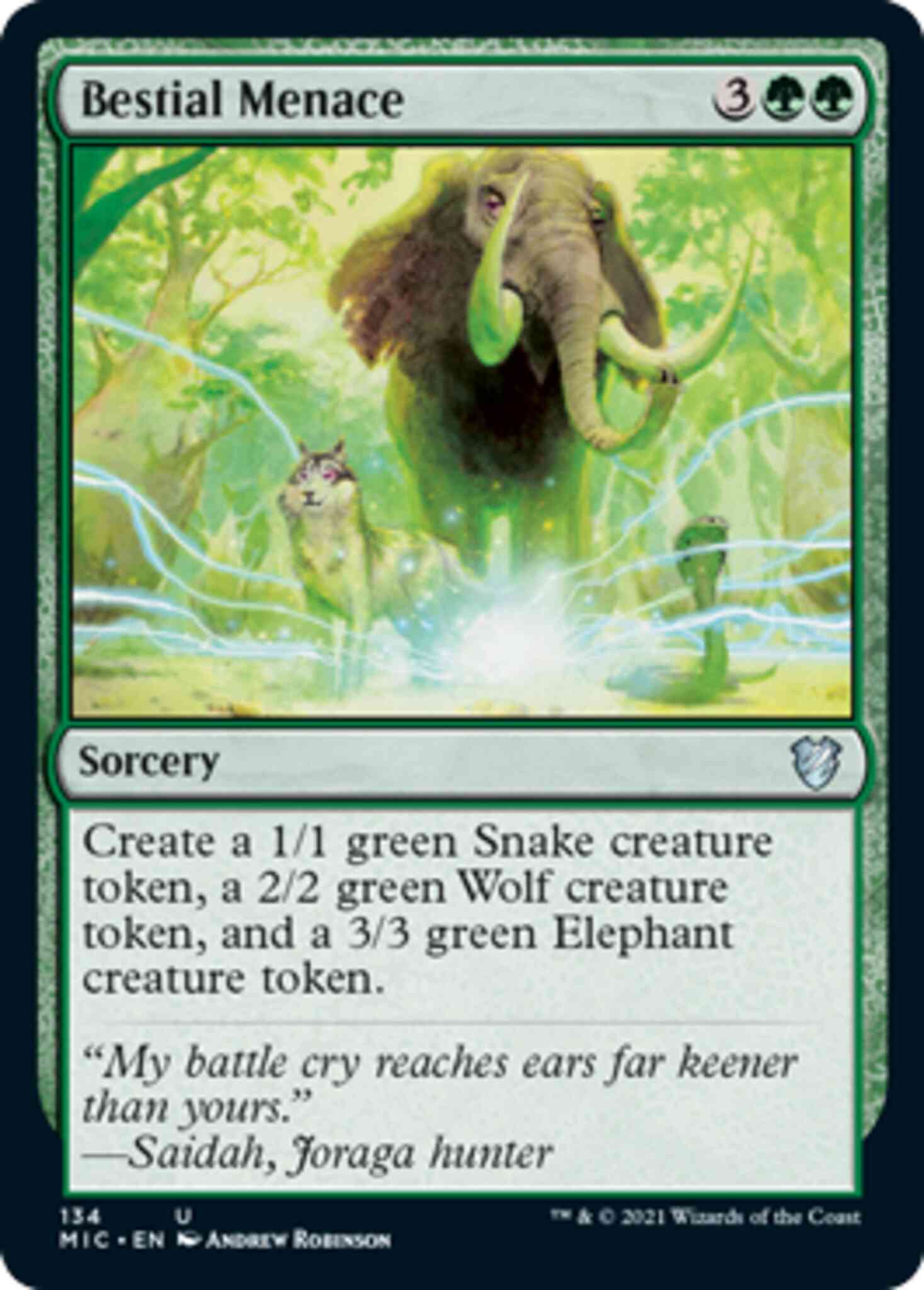 Bestial Menace [134] [Innistrad: Midnight Hunt: Commander] [Non-Foil]