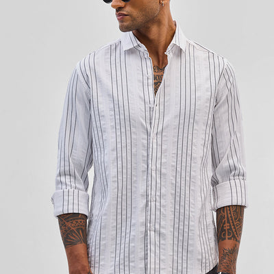 White Stripes Slim Fit Shirt