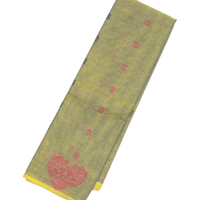 Grey Rasipuram Cotton Saree With Floral Buttas