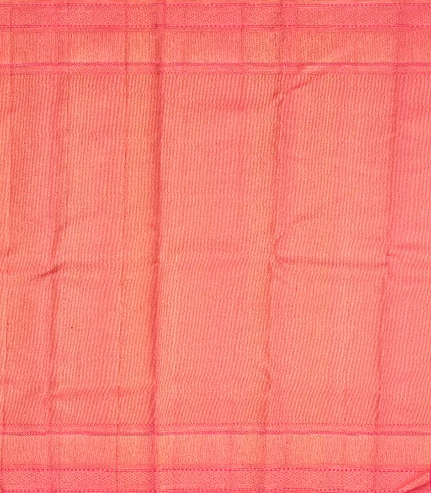 Pink Handloom Kanchipuram Silk Saree With Floral Motifs