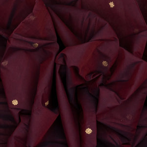 Magenta Handloom Kanchi Cotton Saree With Kamalam Buttas