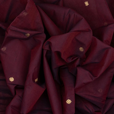 Magenta Handloom Kanchi Cotton Saree With Kamalam Buttas