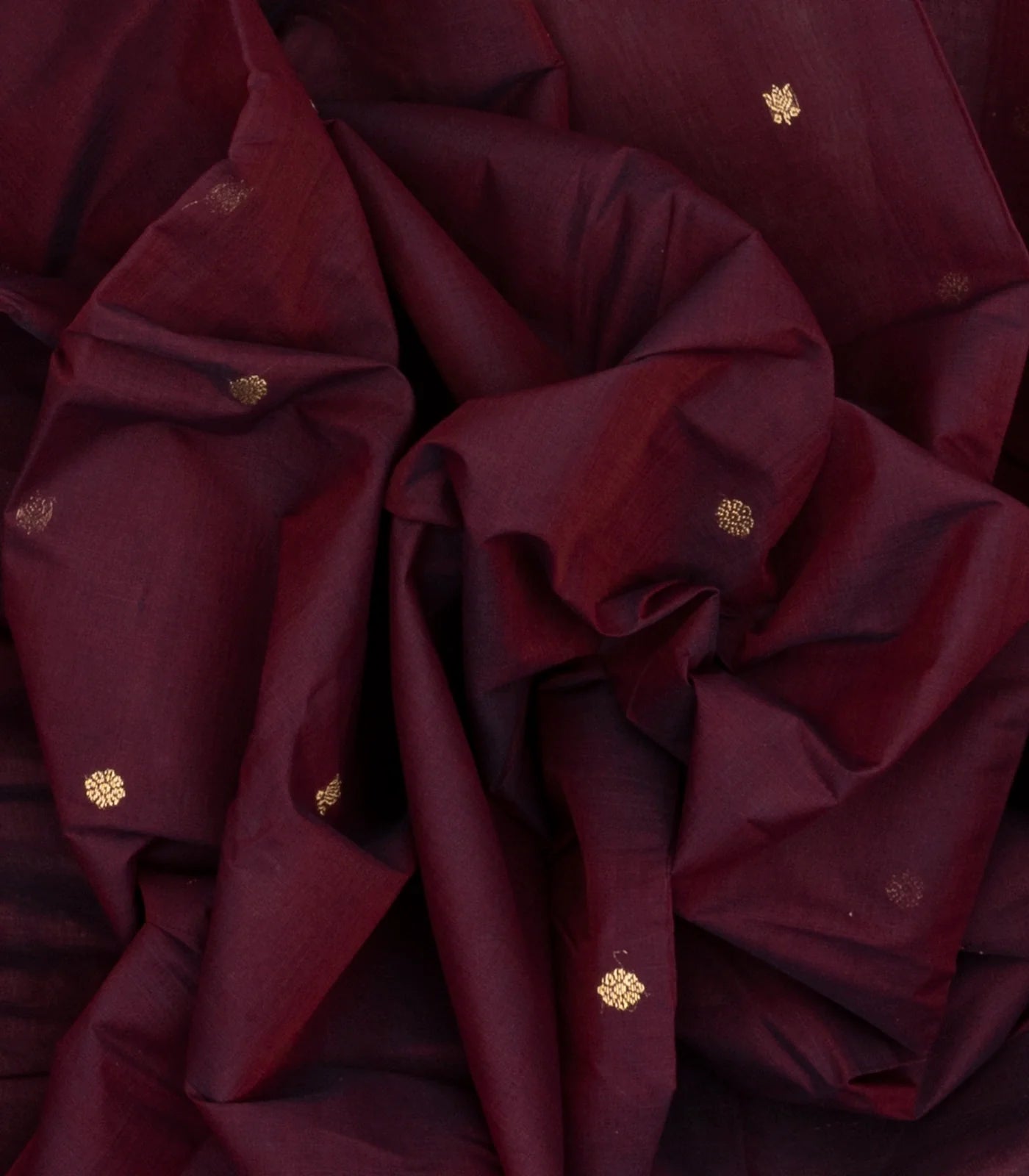 Magenta Handloom Kanchi Cotton Saree With Kamalam Buttas