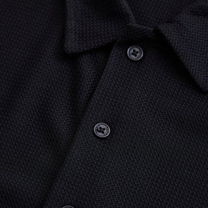 Black Textured Polo T-Shirt