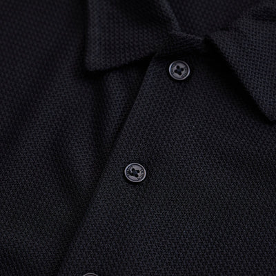 Black Textured Polo T-Shirt