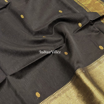 Black Maheshwari Handloom Saree