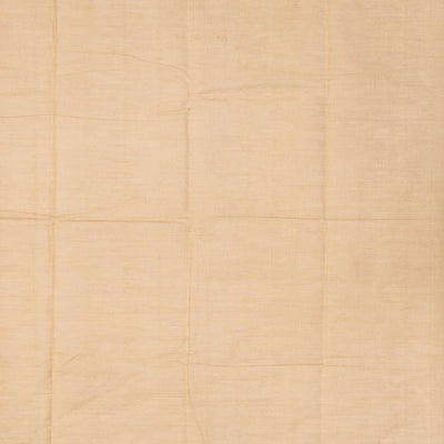 Taupe Handloom Kanchi Cotton Saree With Annam Buttas & Green Border.