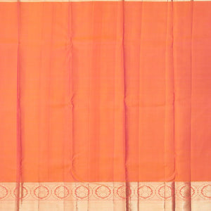 Mustard Handloom Kanchipuram Korvai Silk Saree With Floral Vine Motifs