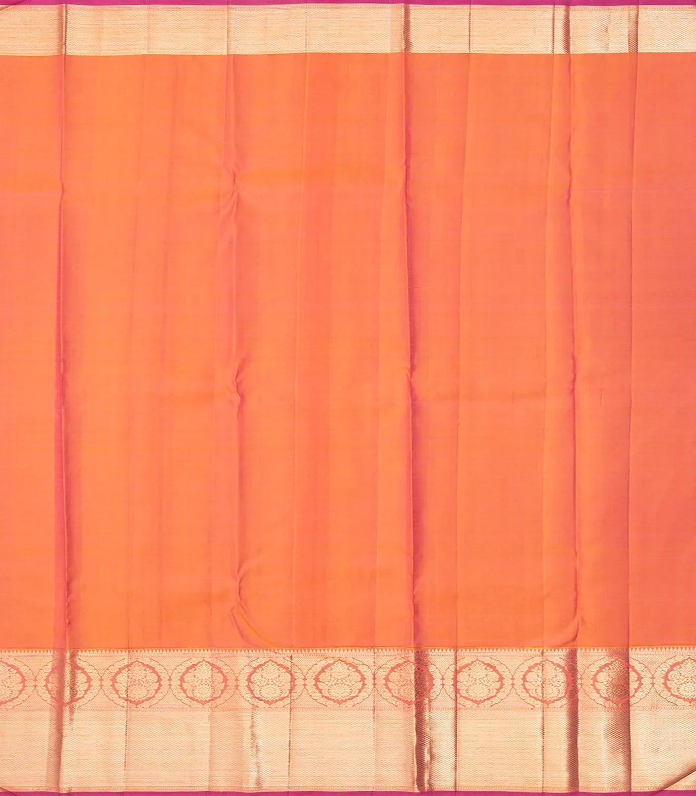 Mustard Handloom Kanchipuram Korvai Silk Saree With Floral Vine Motifs