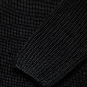 Black Fisherman Knit Sweater
