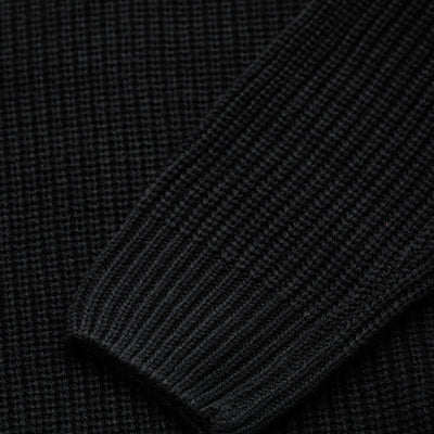 Black Fisherman Knit Sweater