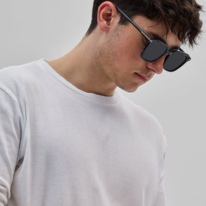White Textured Sweatshirt