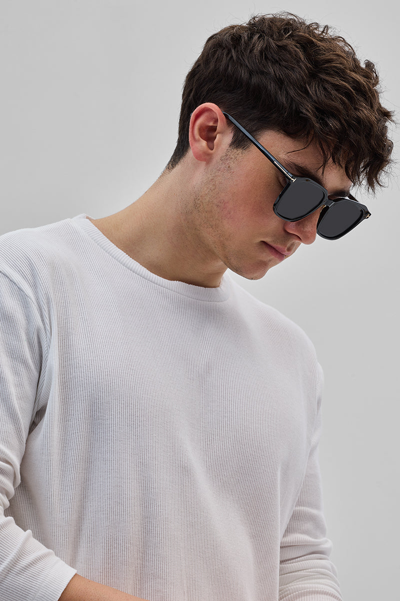 White Textured Sweatshirt