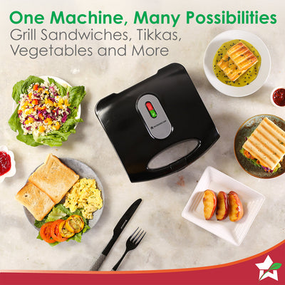 Acura Plus Sandwich Griller| 750W | Non-stick Aluminium Grill Plates by blacktree