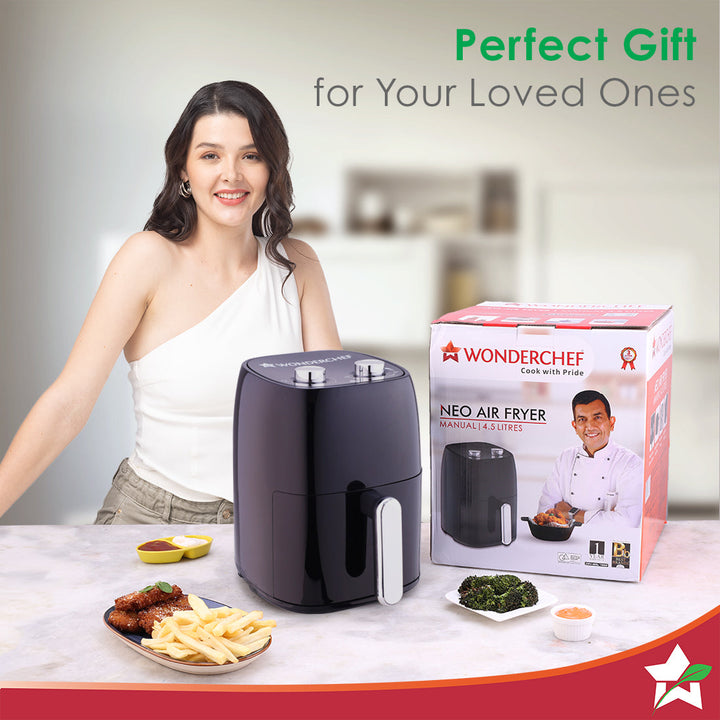 Neo Manual Air Fryer | Rapid Air Technology | Time by black tree