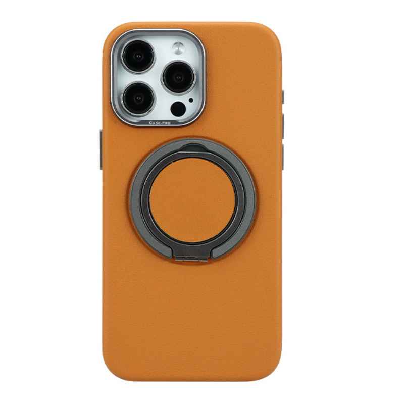 Leather Magnetic Ring Case For iPhone 15 Plus