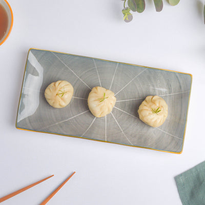 Willow Dark Grey Ceramic Long Plate 10 inch