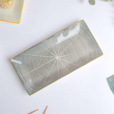 Willow Dark Grey Ceramic Long Plate 10 inch