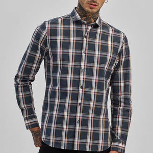 Dark Green Checks Slim Fit Shirt