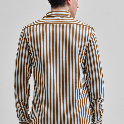 Brown Stripes Slim Fit Shirt