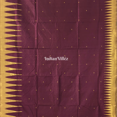 Deep Maroon with Golden Zari (Tissue) Phoda Kumbha Sambalpuri Silk Saree