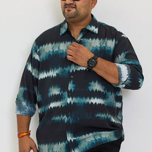 Navy Abstract Regular Fit Shirt