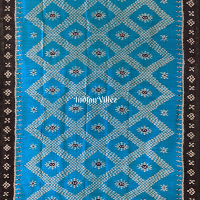 Sky Blue Contemporary Tarabali Silk Saree