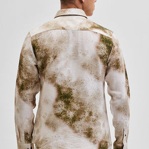 Cream Textured Abstract Shirt