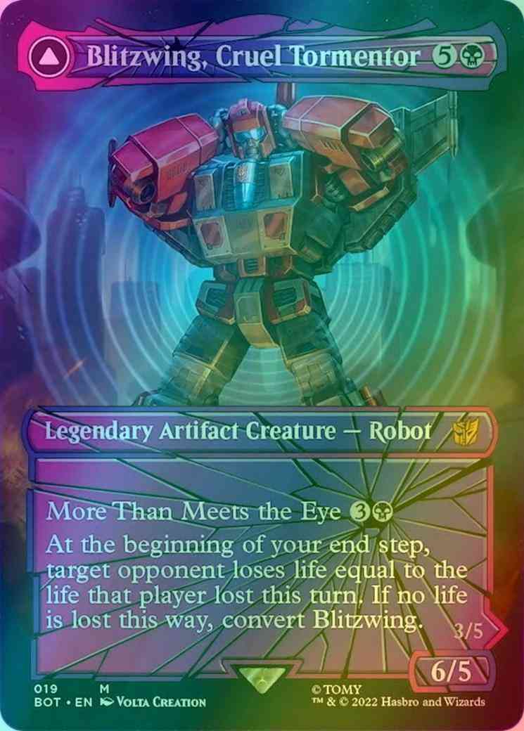 Blitzwing, Cruel Tormentor // Blitzwing, Adaptive Assailant [19] [Borderless] [Shattered Glass] [Universes Beyond: Transformers] [Foil]