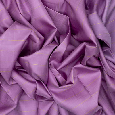 Lavender Handloom Kanchipuram Korvai Silk Saree With Stripes