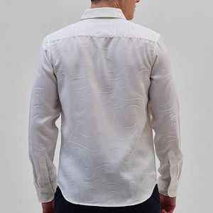 White Self-Design Shirt