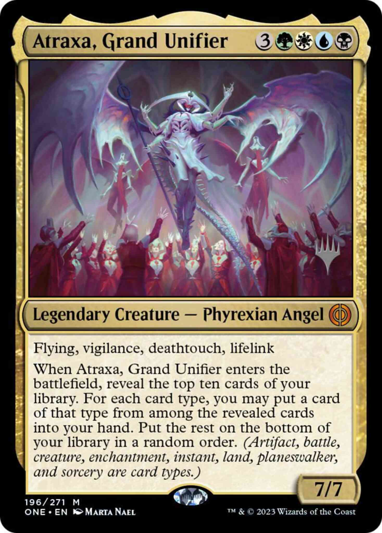 Atraxa, Grand Unifier [196p] [Promo Pack] [Phyrexia: All Will Be One: Promos] [Non-Foil]