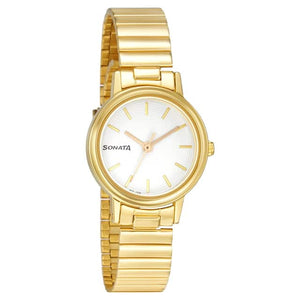Essentials White Dial & Golden Strap