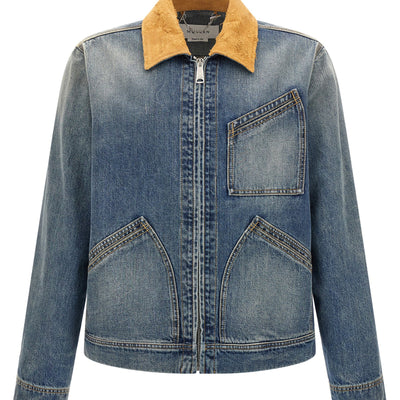 Alexander McQueen Suede Denim Jacket