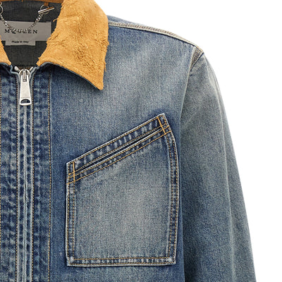 Alexander McQueen Suede Denim Jacket