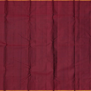 Dark Green Handloom Kanchipuram Silk Saree With Stripes & Buttas