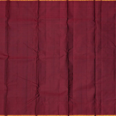 Dark Green Handloom Kanchipuram Silk Saree With Stripes & Buttas