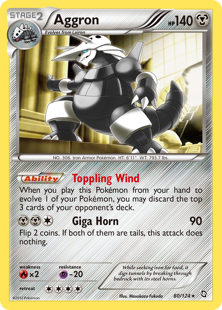 Aggron - Cosmo Holo - 80/124 - Rare Holo