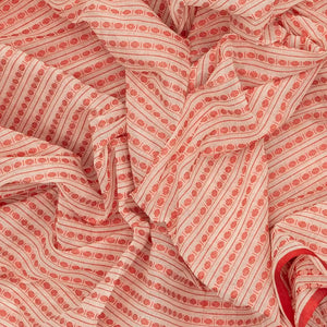 Cream Handloom Bengal Cotton Saree With Rudraksham Stripes