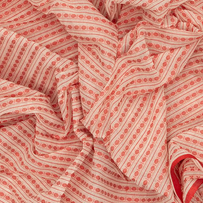 Cream Handloom Bengal Cotton Saree With Rudraksham Stripes