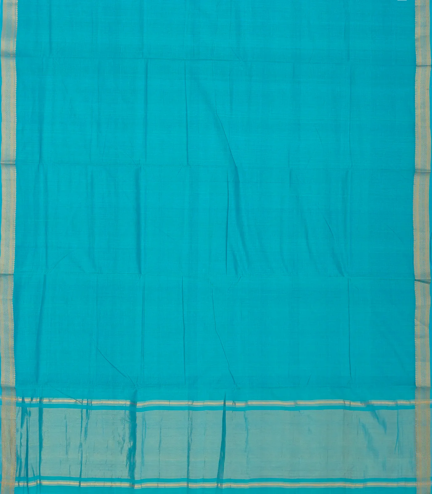 Sky Blue Mangalagiri Cotton Saree With Zari Border