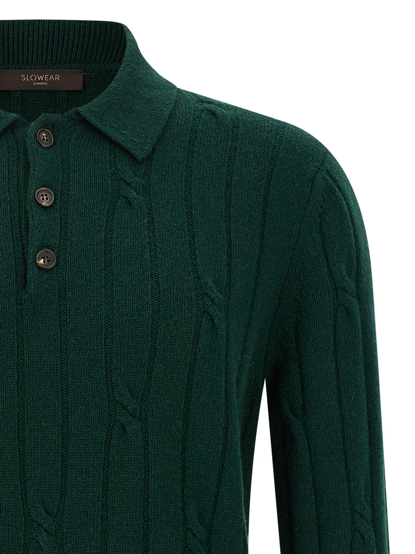 Zanone Braided Wool Polo Shirt