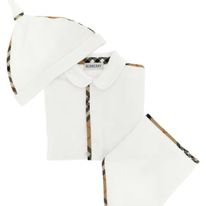 Burberry Baby Set Hamilton Jumpsuit + Cap + Bib
