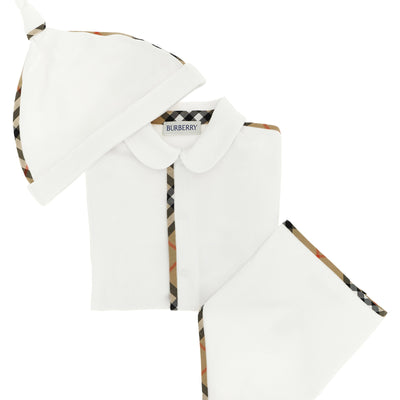 Burberry Baby Set Hamilton Jumpsuit + Cap + Bib