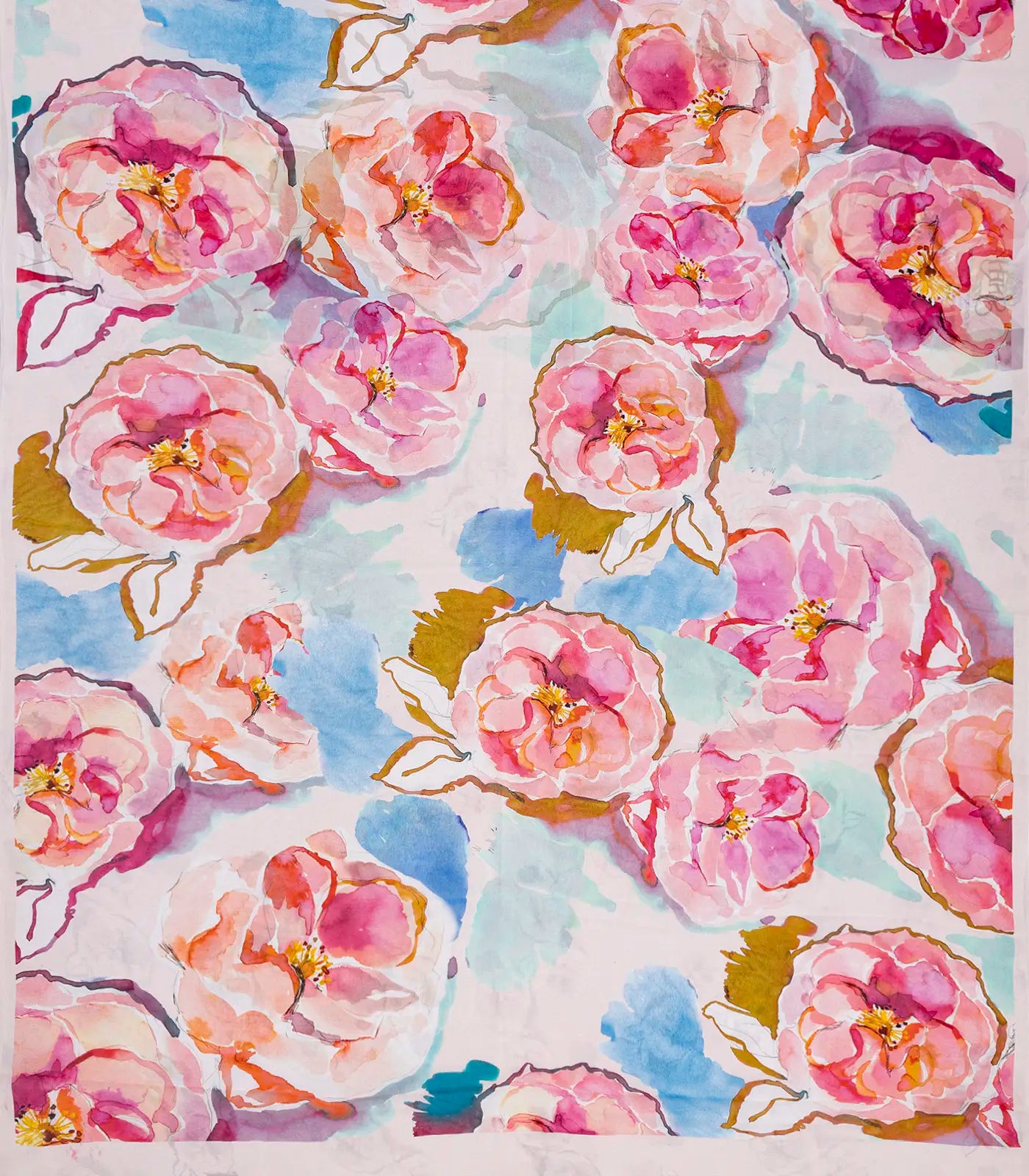 Cream Georgette Silk Saree Printed With Floral Motifs