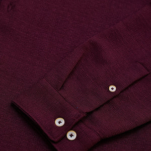 Maroon Mandarin Slim Fit Shirt