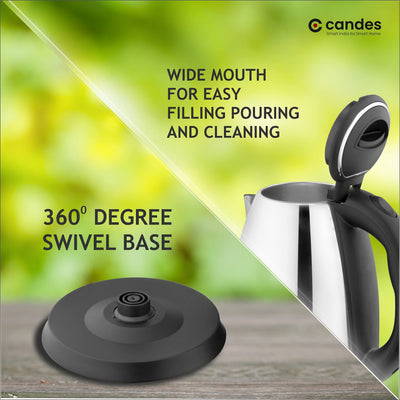 Candes Boiler Electric Kettle with Stainless Steel Body, 2 litres boiler for Water, instant noodles, soup etc.