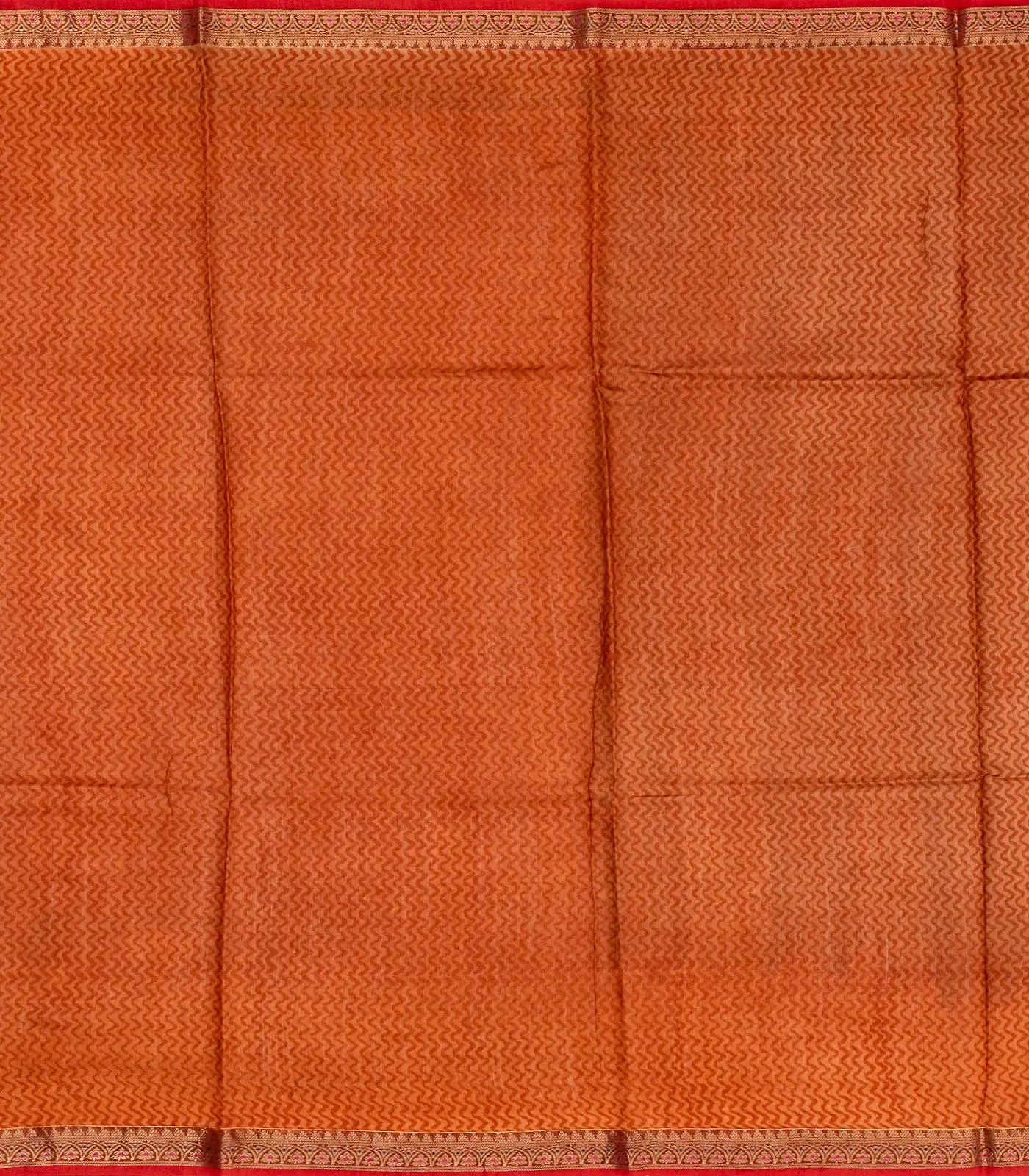 Red Handloom Tussar Silk Saree Printed With Check Motifs