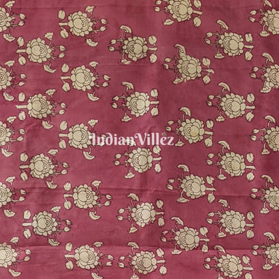 Multicolour Hand-Painted Kanjivaram Silk Kalamkari Saree