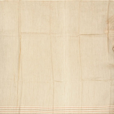 Taupe Handloom Tussar Silk Saree Embroidered With Floral Motifs